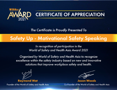 WSHAsia Certificate - Safety Up